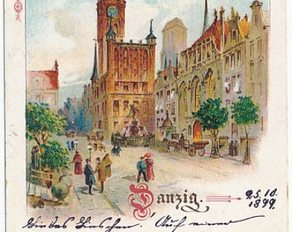 Gdańsk Ratusz litografia 1899r