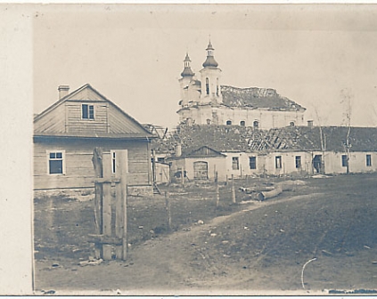 Słonim Zniszczony kościół 1916r