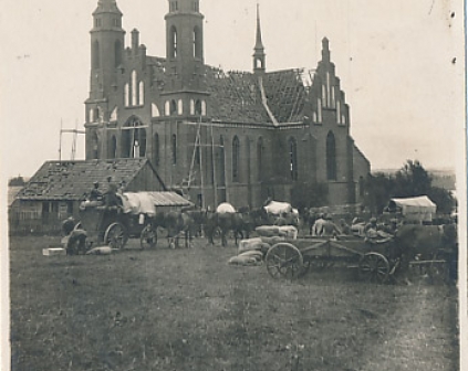 Dzierżenin k. Pułtusk Wojsko tabory - fotograficzna