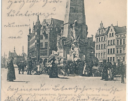 Gdańsk Targ Drzewny pomnik Danzig Holzmarkt Kriegerdenkmal 1904