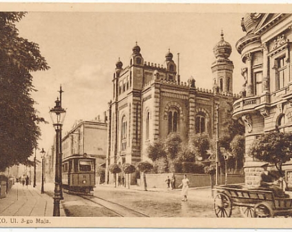 Bielsko Biała ul. 3 go Maja synagoga tramwaj 1934r
