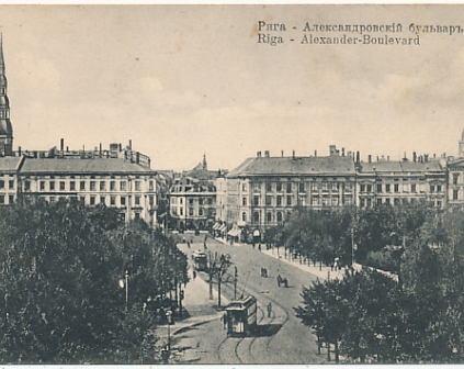  Ryga Riga Aleksandrowski Bulwar tramwaj 