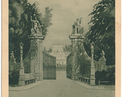 Warszawa Wilanów brama cenzura 1945r
