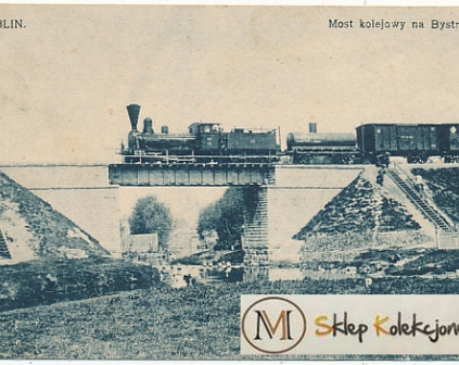  Lublin Most kolejowy na Bystrzycy pociąg 1914r