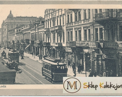 Łódź Piotrkowska tramwaj 1916r