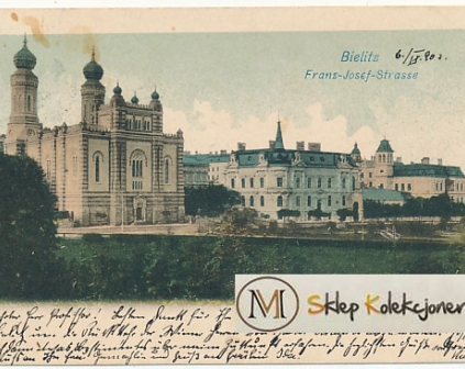  Bielsko Biała ul.Franciszka Józefa synagoga 1900r