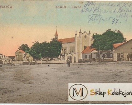 Sasów Rynek kościół 1915 r.