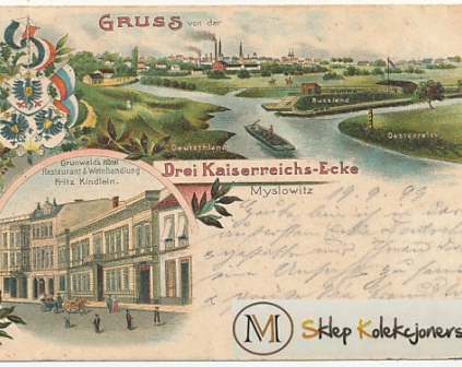   Mysłowice, Myslowitz  Drei Kaiserreichs Ecke 1899r