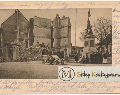 Szczytno Rynek i pomnik wojenny 1915r