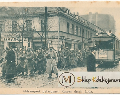 Łódź Jeńcy rosyjscy nalepka Czerwony Krzyż stempel
