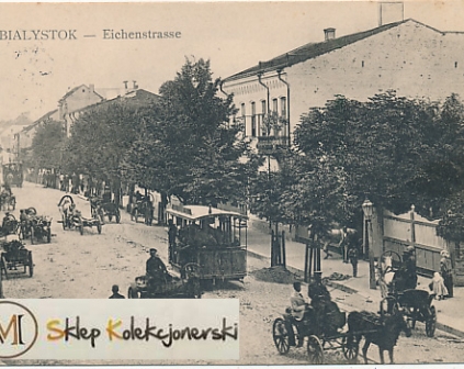 Białystok Ulica Lipowa tramwaj konny 1916r