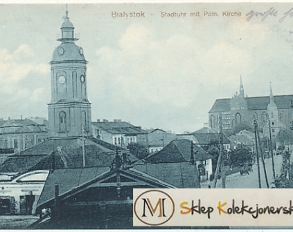 Białystok Ratusz i kościół 1916r