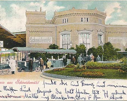 Piła Gruss aus Schneidemühl 1903r dworzec kolejowy