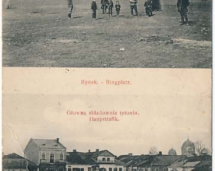 Mosty Wielkie Dwa widoki synagoga 1909r