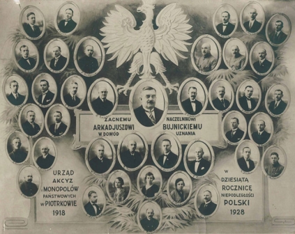 Piotrków tablo Urząd Akcyz i Monopolów 1928r