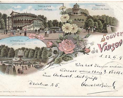 Warszawa Souvenir de Varsovie litografia 1899r